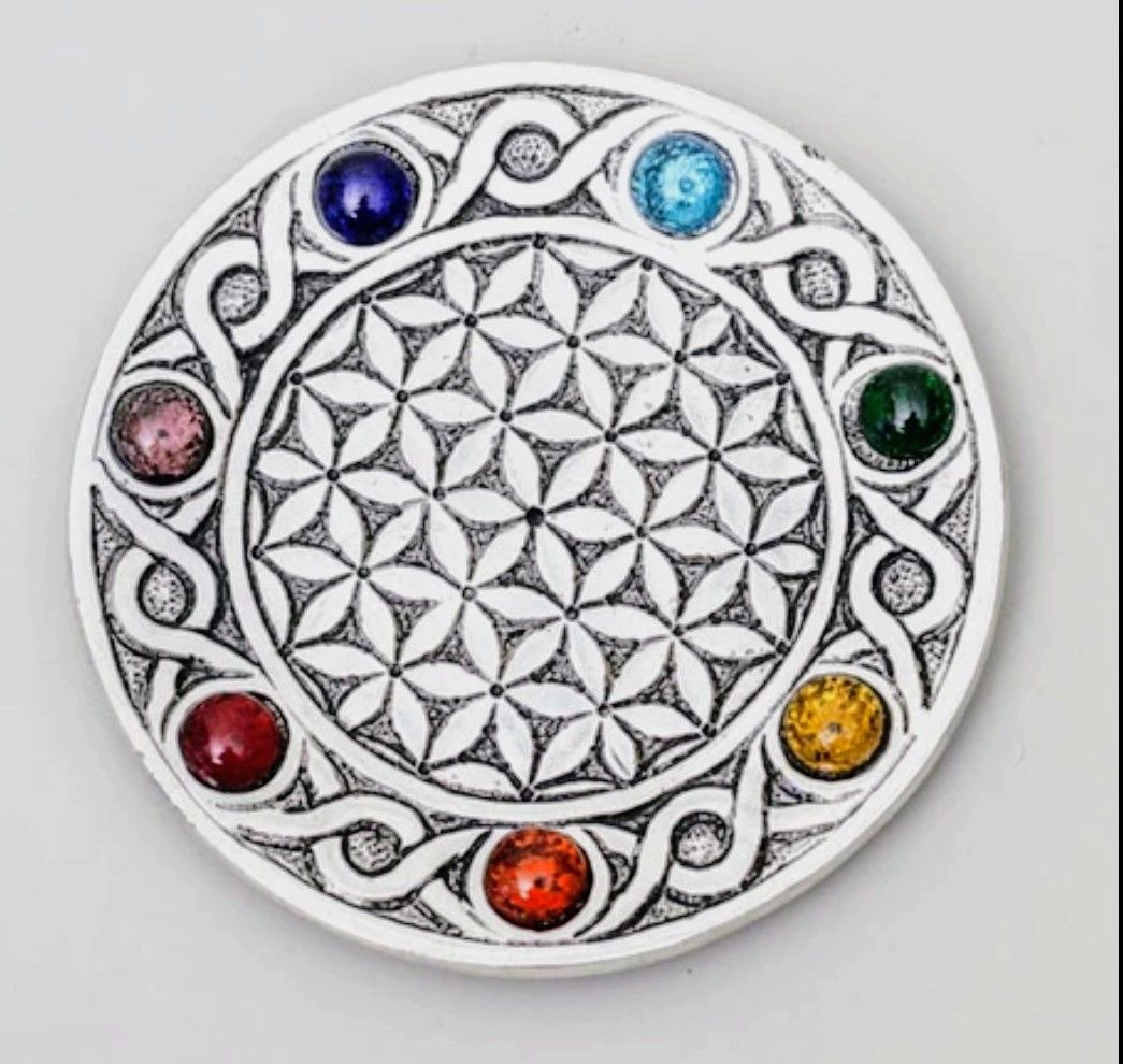 Chakra Aluminium Flower of Life Incense Holder Chakra Aluminium Flower of Life Incense Holder