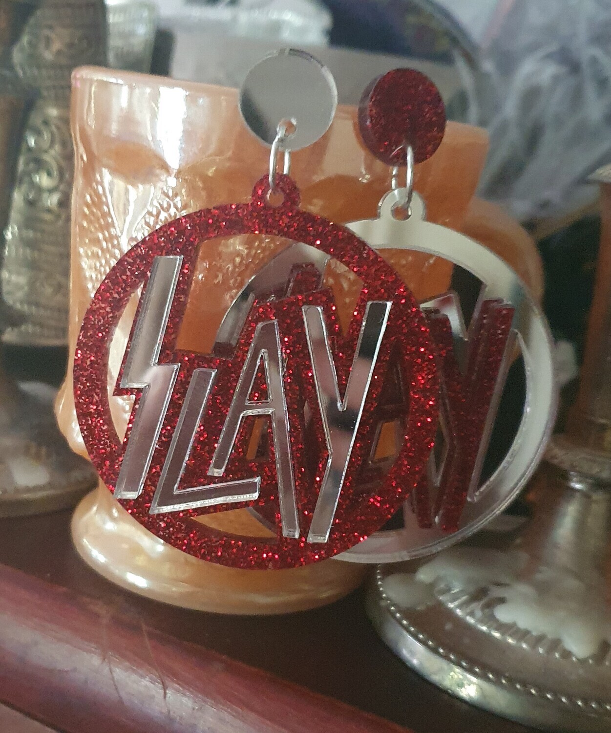SLAY earrings- red