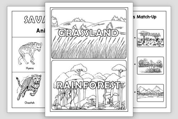 Animal Habitat Match-Up Worksheets