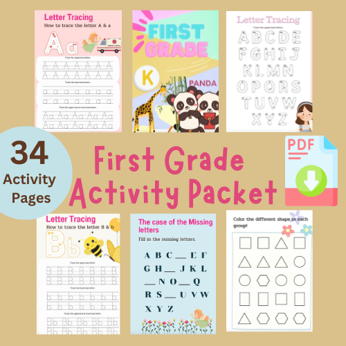 First Grade Activity Packet - Learning Letters and How to Write Them