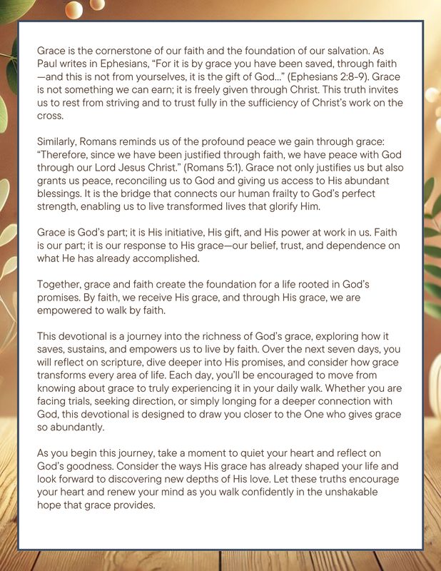Saved by Grace Through Faith:  A 7 Day Mini Devotional