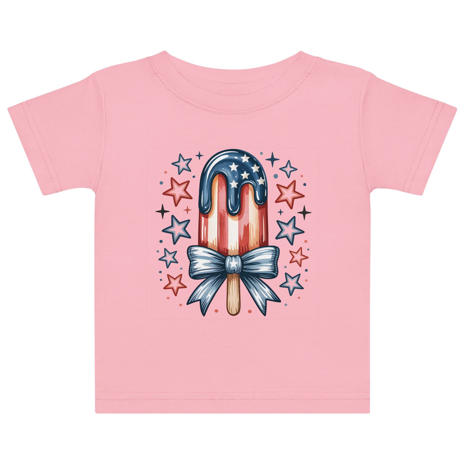 Patriotic Popsicle Baby T-Shirt – Adorable 4th of July Baby Tee in Red, White &amp; Blue