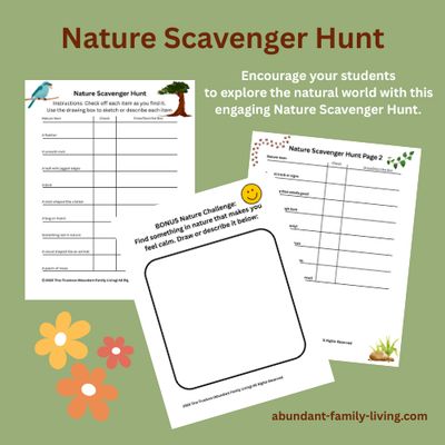 Nature Scavenger Hunt Bundle with Journal and Science Extensions | Outdoor Activity for Kids