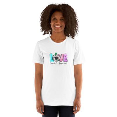 LOVE Like Jesus T-Shirt for Women – Bella + Canvas Unisex Staple Tee – Floral Christian Graphic Tee