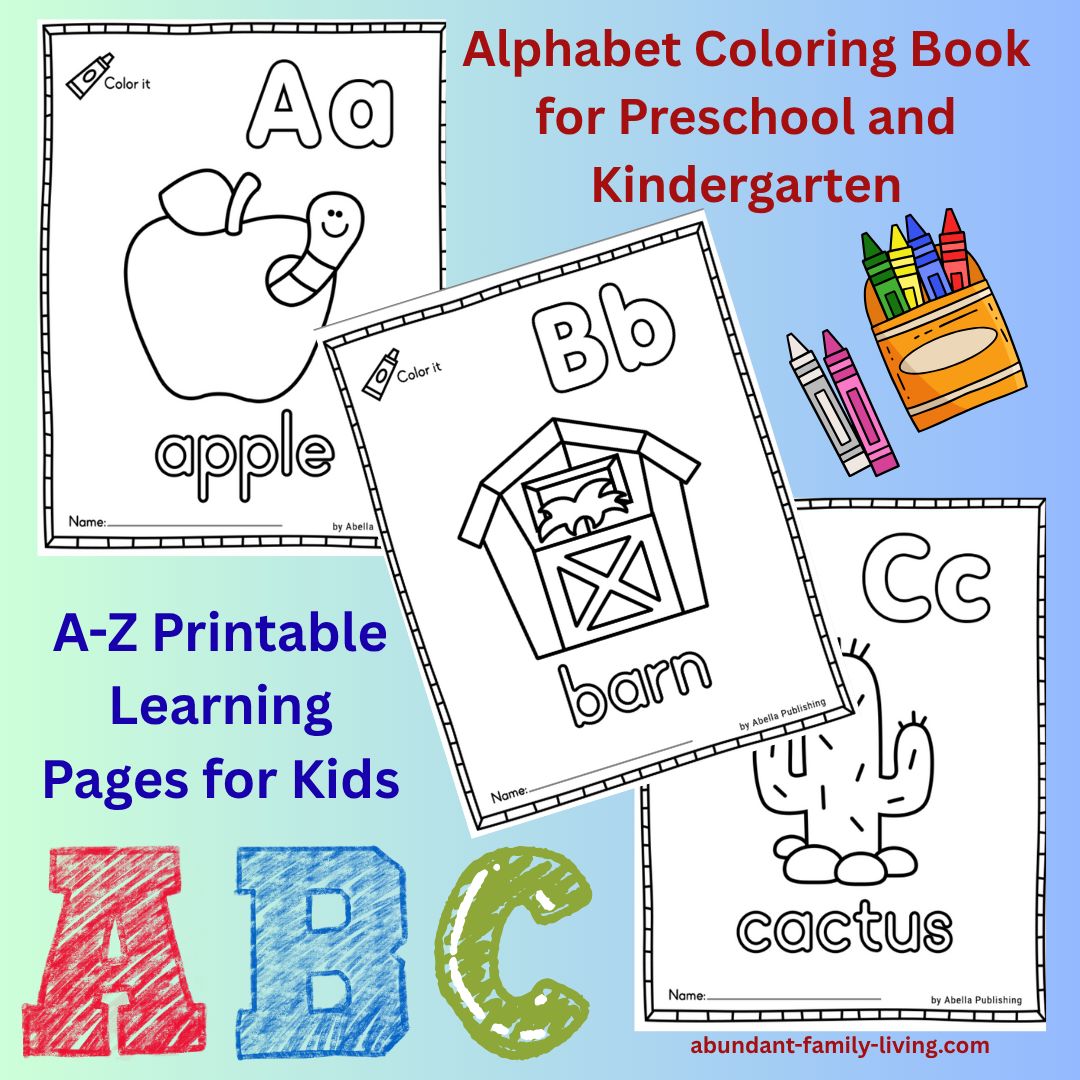 Alphabet Coloring Book for Preschool and Kindergarten | A-Z Printable Learning Pages for Kids