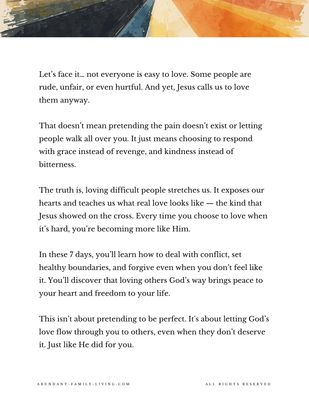 ❤️ Loving Difficult People – 7-Day Devotional for Teens