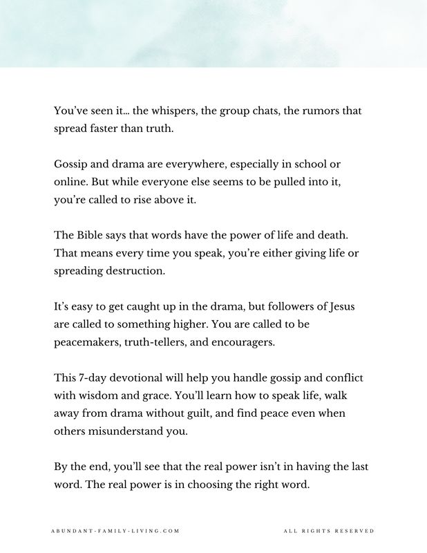Handling Gossip and Drama – 7-Day Christian Devotional for Teens