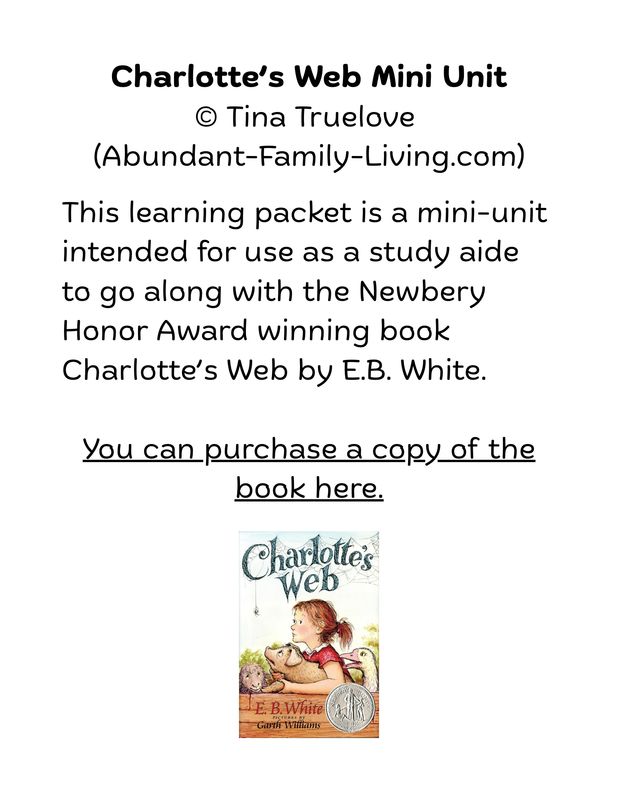 Charlotte’s Web Mini-Unit | Third Grade Literature Study | Printable Book Companion