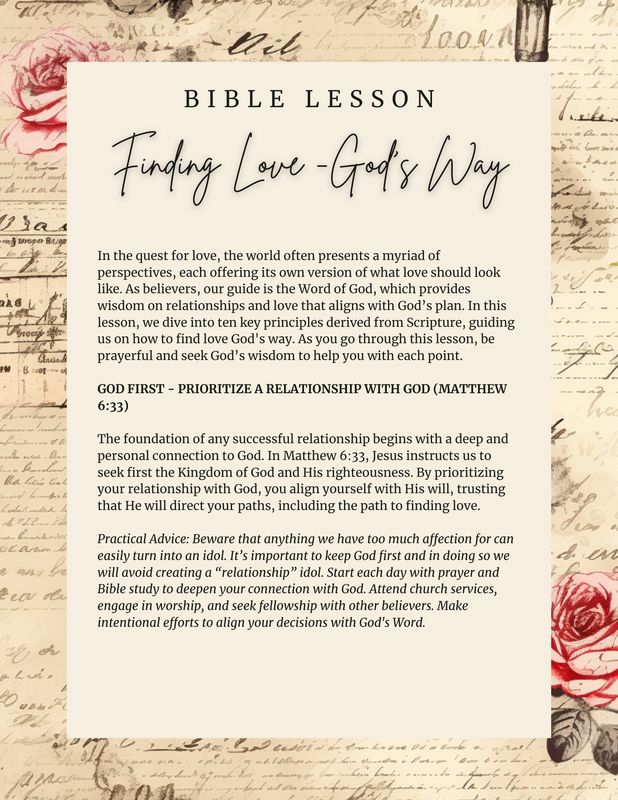 Finding Love God's Way - Bible Lesson