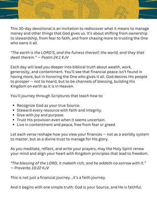 Kingdom Stewardship Over Money