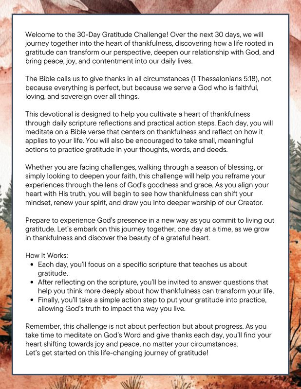 Gratitude:  30 Day Challenge