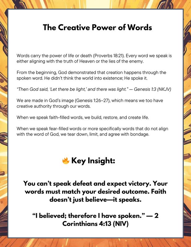 Speak Life:  The Power of the Spoken Word and Freedom in Christ