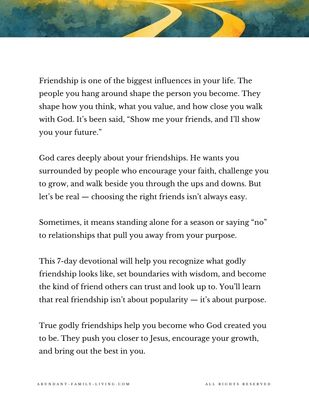 Choosing the Right Friends:  7 Day Devotional