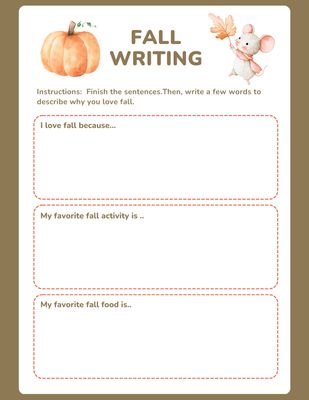 Fall Coloring Book for Kids – Printable Autumn Activity Workbook, Preschool &amp; Kindergarten Learning Pack, Homeschool Busy Book, Fine Motor &amp; Early Literacy Activities