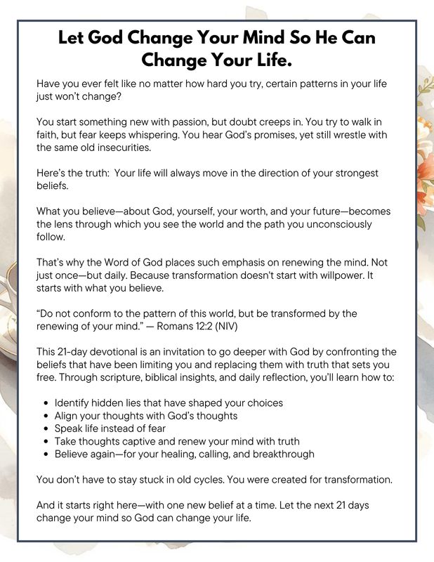 Change Your Beliefs, Change Your Life:  21 Day Devotional