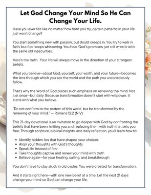 Change Your Beliefs, Change Your Life:  21 Day Devotional