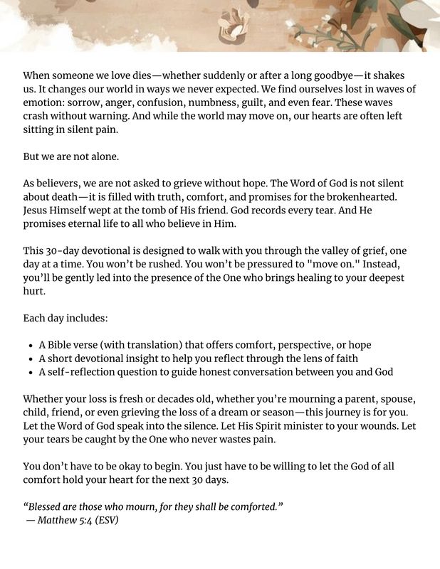 30 Days of Comfort:  Processing Death with the Word of God