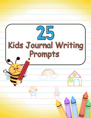25 Kids Journaling Prompts Printable | Creative Writing Worksheets for Elementary Students | Draw &amp; Write Story Starters | Homeschool Language Arts Activity
