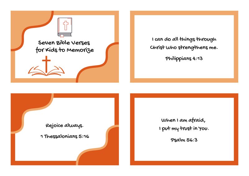 Bible Verse Memory Cards for Kids – Scripture Memorization Printable Set – Christian Homeschool &amp; Sunday School Bible Verse Cards