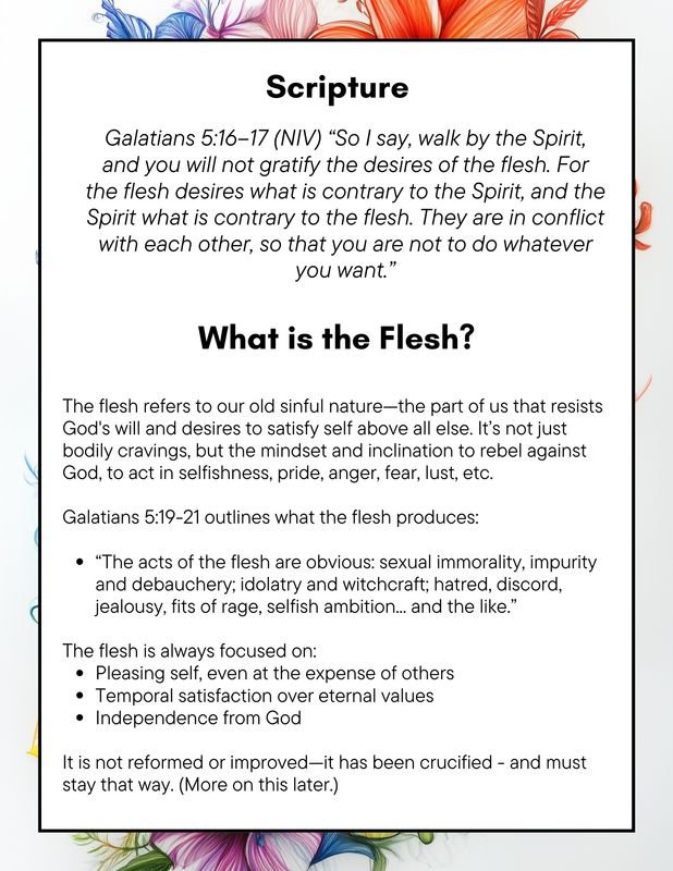 “How to Overcome the War Between the Flesh and the Spirit” Bible Study Guide – Printable Christian Devotional &amp; Reflection Workbook (Galatians 5 Study)