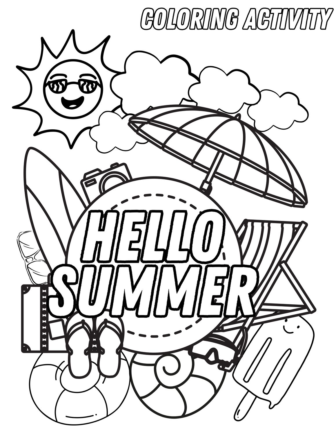 Summer Coloring Pages for Kids Printable | Summer Activity Pack, Color by Number, Counting Worksheet, Beach Coloring Sheets, Preschool &amp; Kindergarten PDF