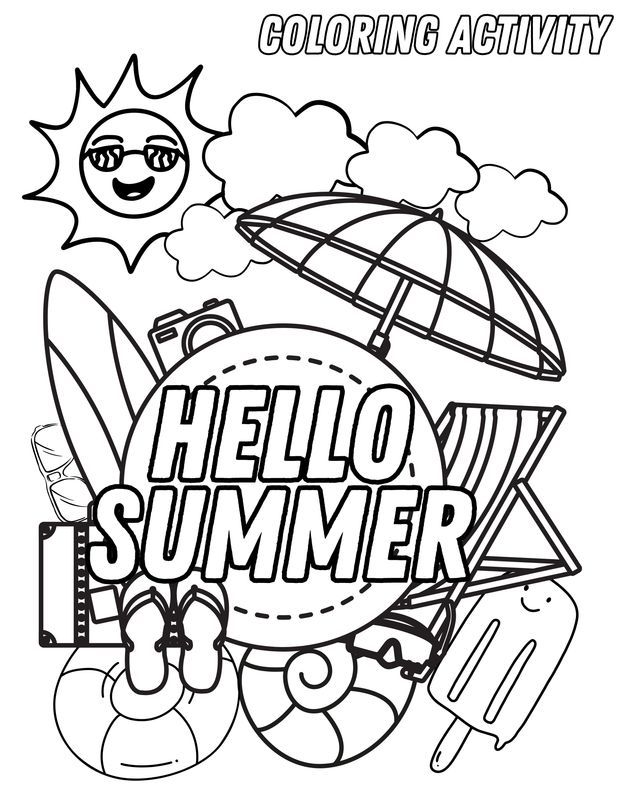 Summer Coloring Pages for Kids Printable | Summer Activity Pack, Color by Number, Counting Worksheet, Beach Coloring Sheets, Preschool & Kindergarten PDF Summer Coloring Pages for Kids Printable | Summer Activity Pack, Color by Number, Counting Worksheet, Beach Coloring Sheets, Preschool & Kindergarten PDF