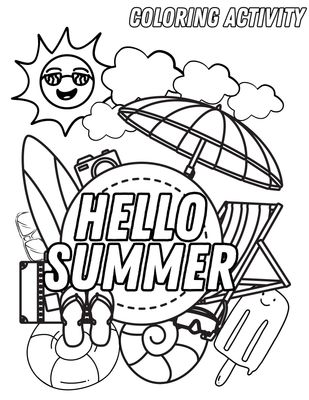 Summer Coloring Pages for Kids Printable | Summer Activity Pack, Color by Number, Counting Worksheet, Beach Coloring Sheets, Preschool &amp; Kindergarten PDF