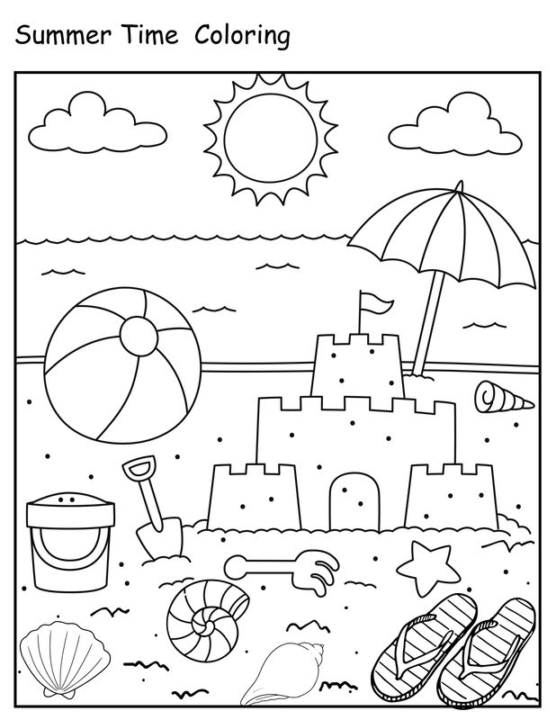 Summer Coloring Pages for Kids Printable | Summer Activity Pack, Color by Number, Counting Worksheet, Beach Coloring Sheets, Preschool & Kindergarten PDF