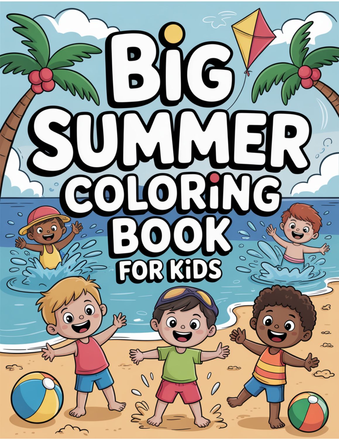 Big Summer Coloring Book for Kids – 81 Fun Printable Coloring Pages, Beach, Fruit, Vacation, Ocean, Easy Cute Designs for Preschool &amp; Elementary Children