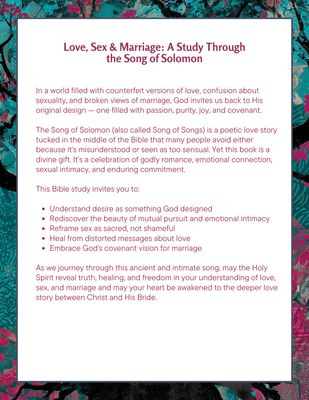 Song of Solomon Bible Study Printable | Love, Sex &amp; Marriage Devotional | Christian Marriage Study Guide | Couples Bible Study Workbook | 16 Page PDF