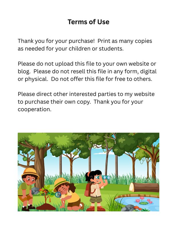 Nature Scavenger Hunt Printable for Kids | Outdoor Learning Activity | Homeschool Nature Study Worksheet | Summer Nature Hunt PDF