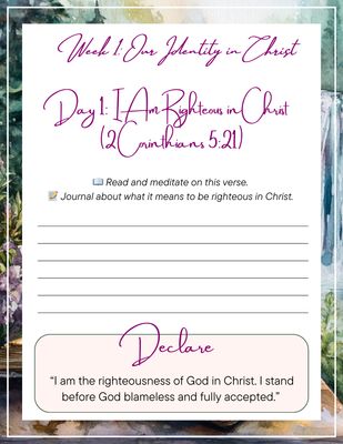 What We Have In Christ – 31 Day Challenge Printable | Christian Identity Devotional | Scripture Journal | Bible Study Printable | Faith Affirmations PDF