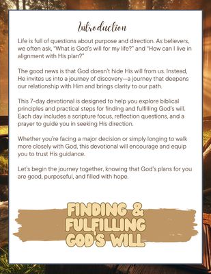 Finding and Fulfilling God's Will:  7 Day Mini Devotional