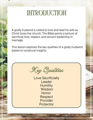 How to Be a Godly Husband Printable Bible Study | Christian Marriage Devotional for Men | Biblical Husband Guide | Ephesians 5 Study | Reflection Journal