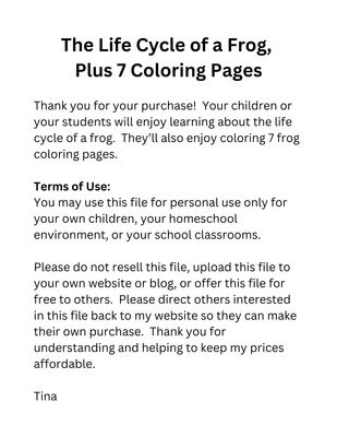 Life Cycle of a Frog Printable Pack + 7 Frog Coloring Pages | Frog Life Cycle Worksheet | Amphibian Unit Study | Homeschool Science Printable
