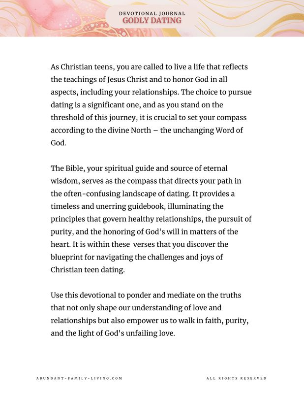 Godly Dating in an Ungodly World:  A 7 Day Mini Devotional