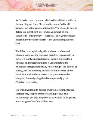Godly Dating in an Ungodly World:  A 7 Day Mini Devotional