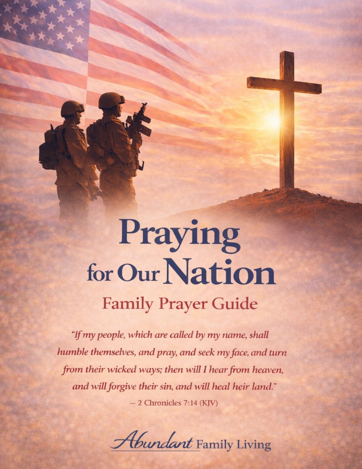 Family Prayer Guide Printable | Christian Family Devotional | Patriotic Prayer Activity for Kids | Bible Scripture Pages | Homeschool Faith Resource