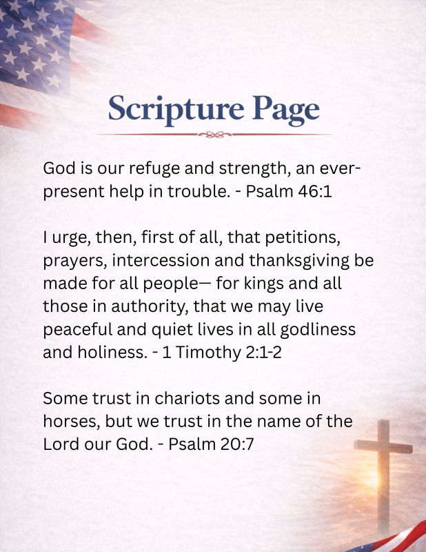 Family Prayer Guide Printable | Christian Family Devotional | Patriotic Prayer Activity for Kids | Bible Scripture Pages | Homeschool Faith Resource