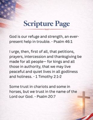 Family Prayer Guide Printable | Christian Family Devotional | Patriotic Prayer Activity for Kids | Bible Scripture Pages | Homeschool Faith Resource