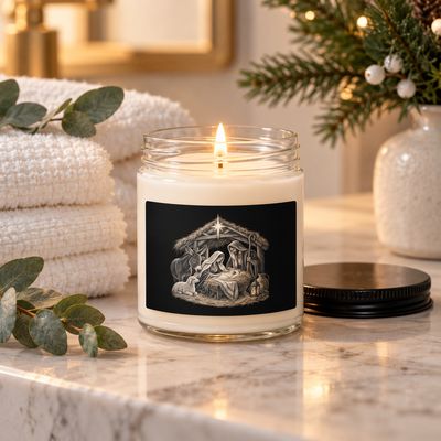 Nativity Scene Soy Candle – 9 oz Christian Christmas Candle Gift