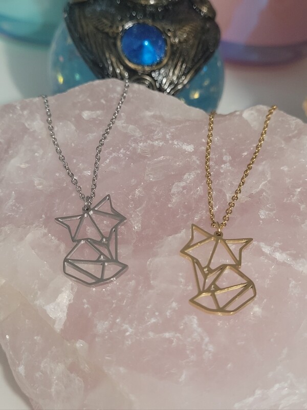pendentif minimaliste Renard forme géométrique 