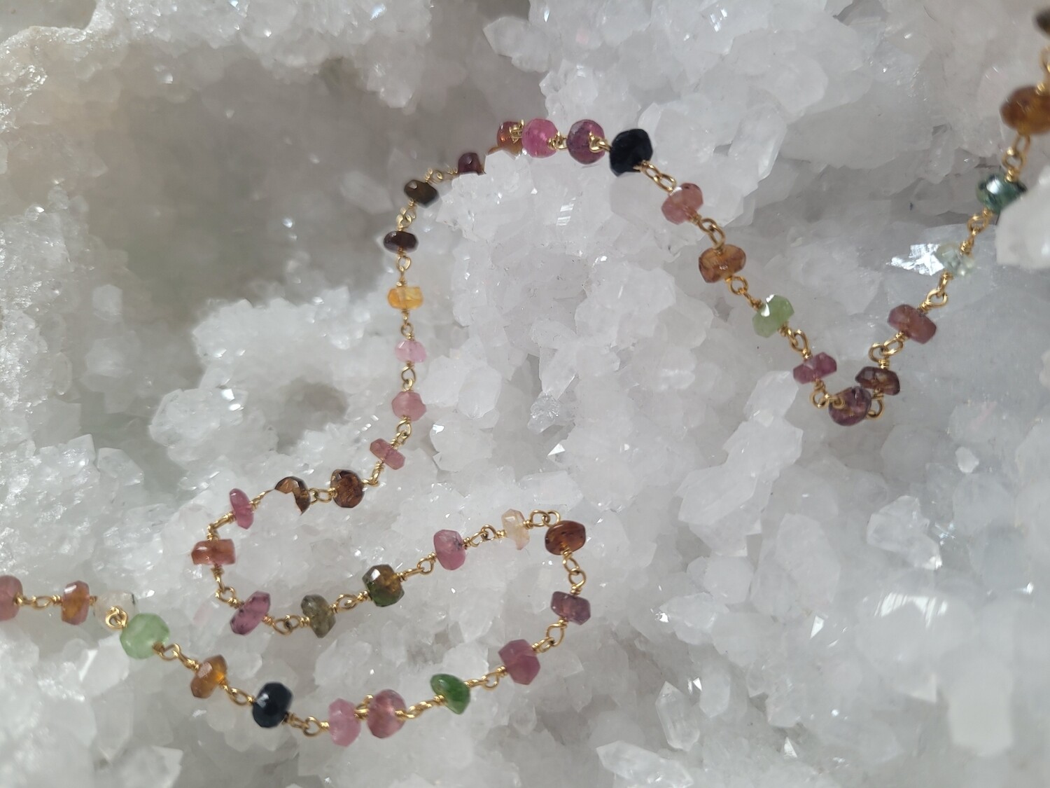 Collier de Tourmaline plaqué or 