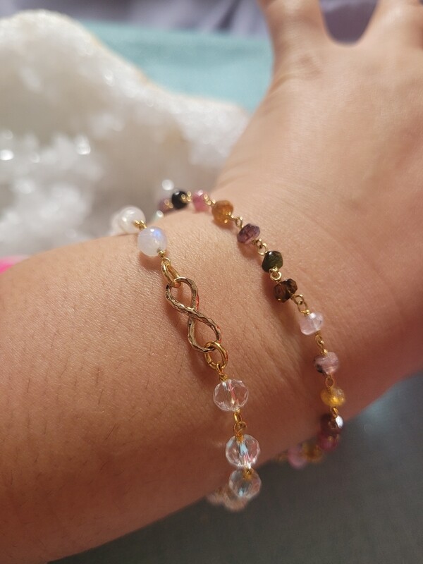 Tourmaline plaqué or Bracelet 