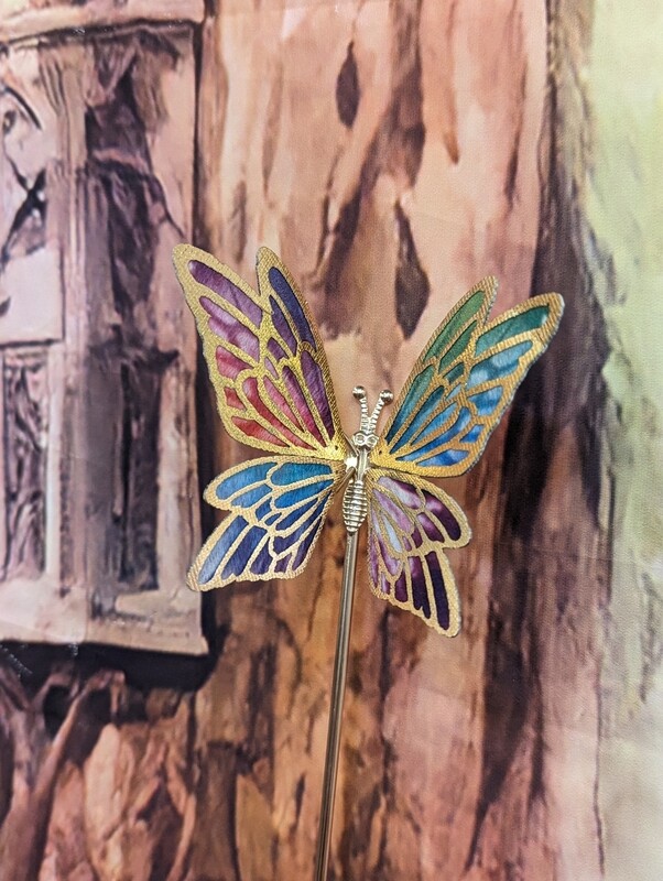 Pic cheveux papillon arc en ciel