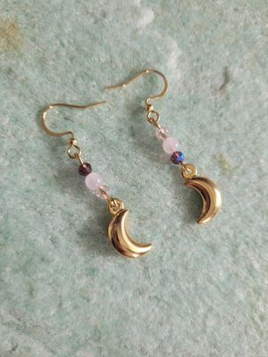 Boucles d&#39;oreilles sailor moon quartz rose