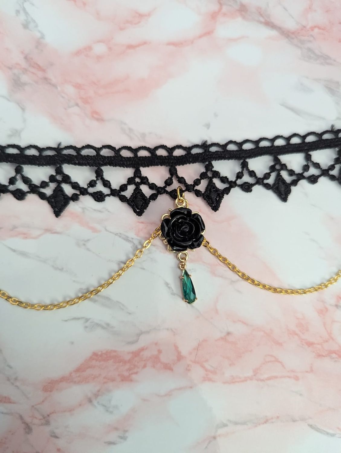 Ras de cou Rose noire 