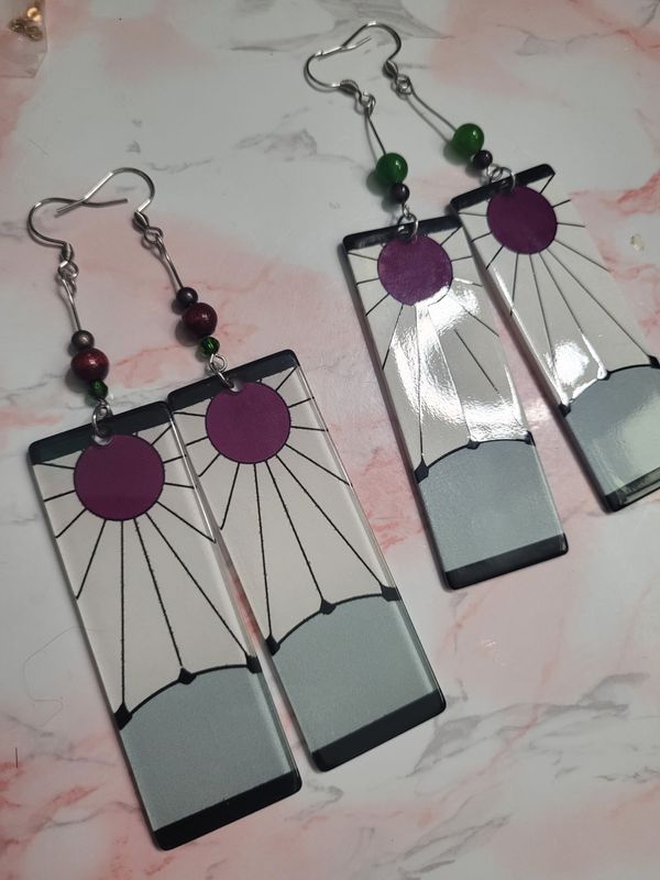 Tanjiro boucles d&#39;oreilles