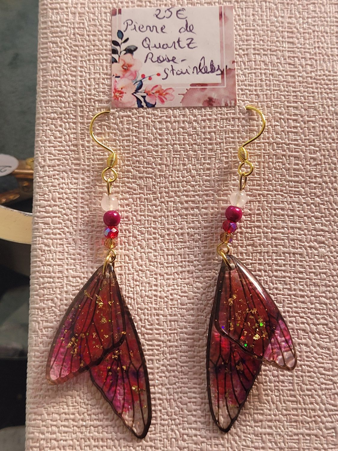 Boucles d&#39;oreilles papillon symétrique bonbon