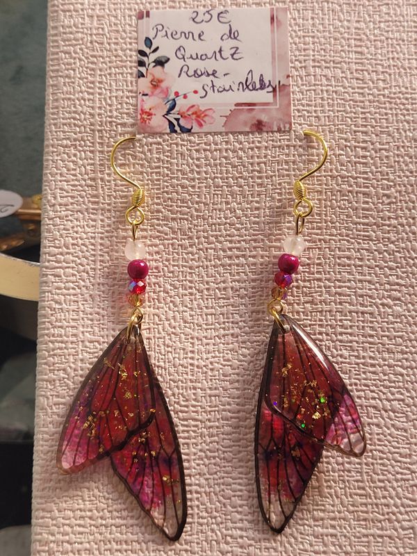 Boucles d'oreilles papillon symétrique bonbon